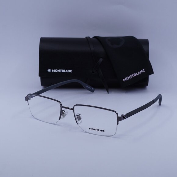 Montblanc MB0188O 006 Rectangle Eyeglasses 57mm – Grey - Picture 1 of 9